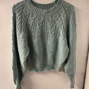 American Eagle Outfitters Mint Cable Knit Sweater